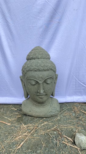 BUDDHA BUST GREENSTONE 50 CM B FRONT